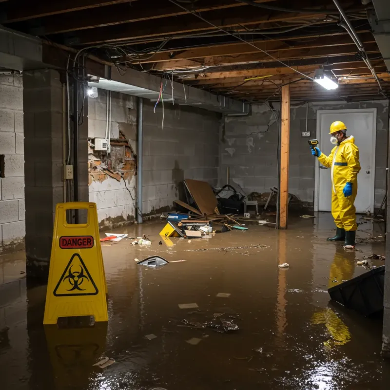 Flooded Basement Electrical Hazard in Jennings County, IN Property