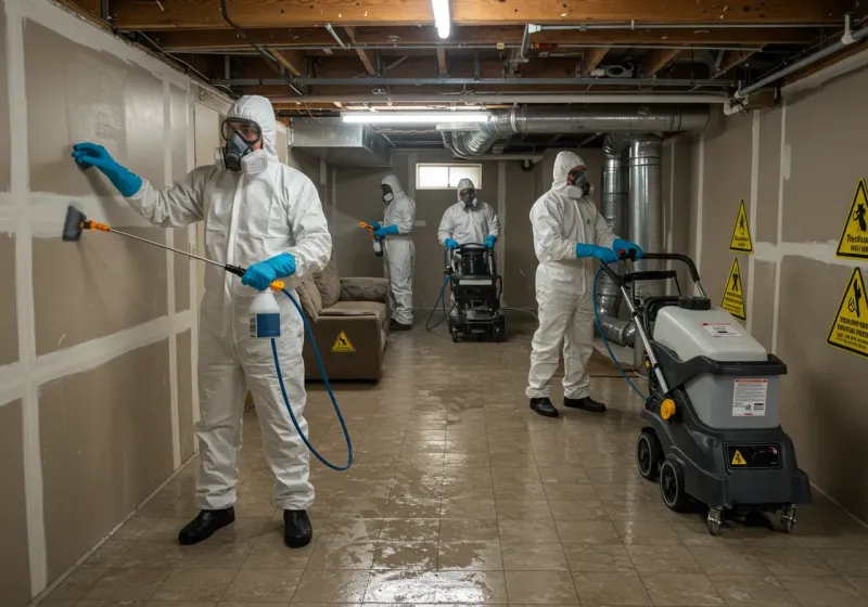 Basement Moisture Removal and Structural Drying process in Jennings County, IN